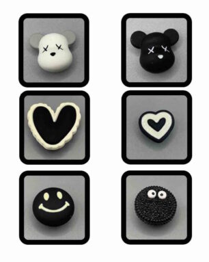 Fun Charms Black and White For Shoes And Mobile Case