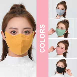 3 Pieces Face Mask, 3D Grain Pattern Face Mask  Cold Weather Protective Windproof Washable Mask with Eye Corner Protection